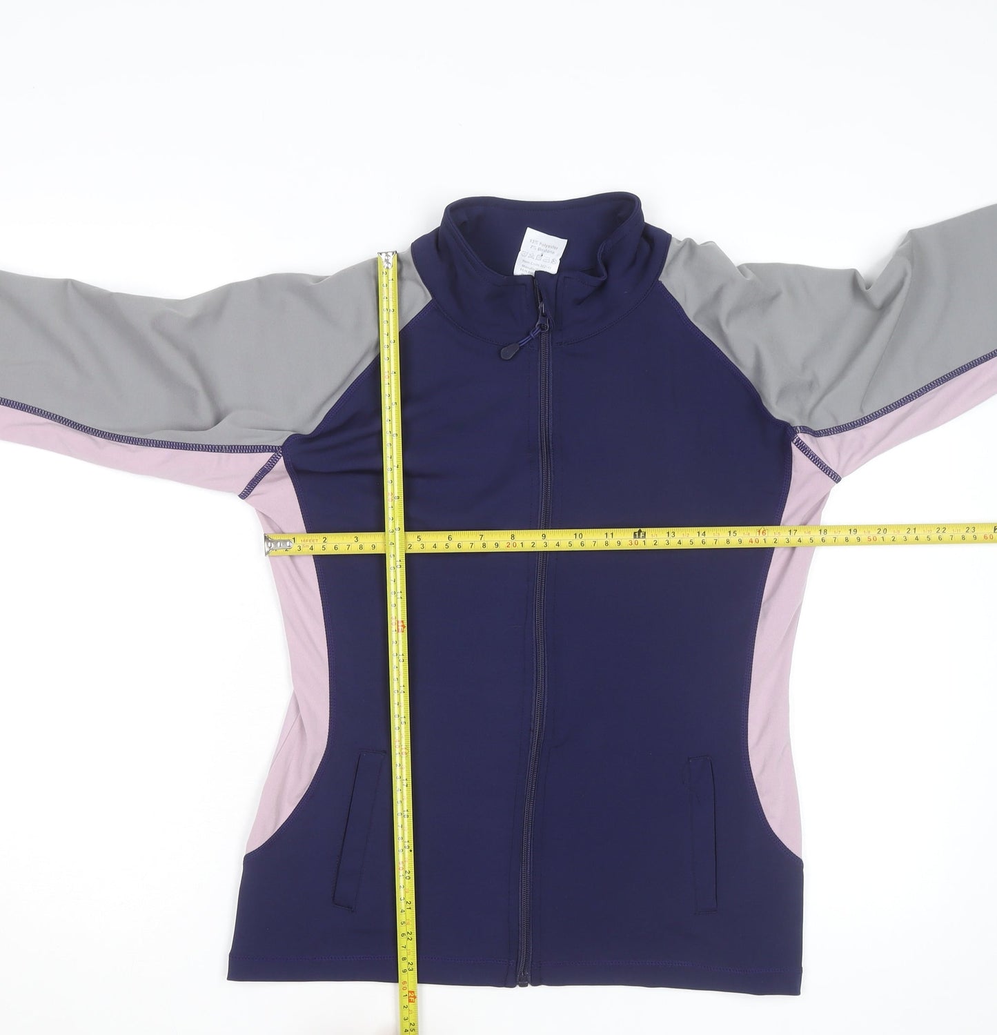 Active Womens Blue Track Jacket Size 12 Full Zip Lightweight