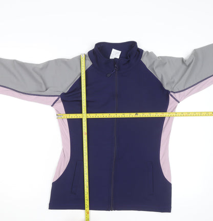 Active Womens Blue Track Jacket Size 12 Full Zip Lightweight