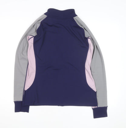 Active Womens Blue Track Jacket Size 12 Full Zip Lightweight