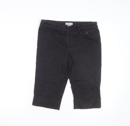 Warehouse Women's Black Chino Shorts Size 10 Stretch Cotton