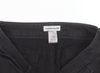 Warehouse Women's Black Chino Shorts Size 10 Stretch Cotton