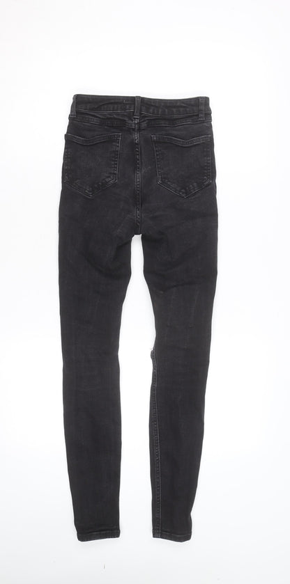 Denim Co. Women Black High Rise Distressed Skinny Jeans Size 6