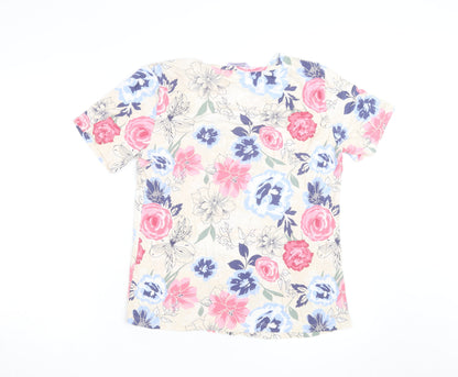 Honor Millburn Women's Multicoloured Floral Cotton T-Shirt Size 14