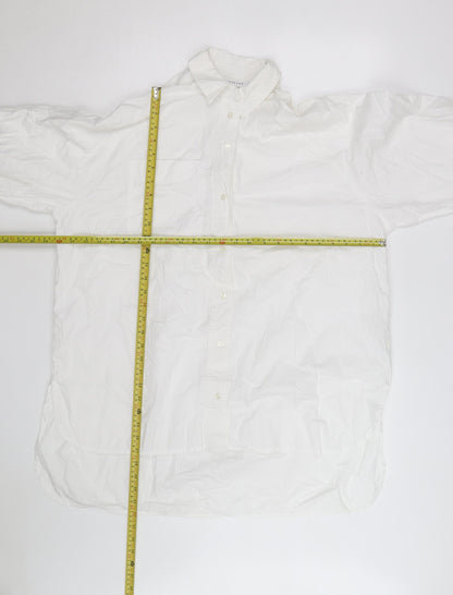 Topshop Women's White Cotton Long Sleeve Button-Up Shirt Size 12