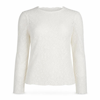 H&M Divided White Lace Long Sleeve Blouse Women’s Size L