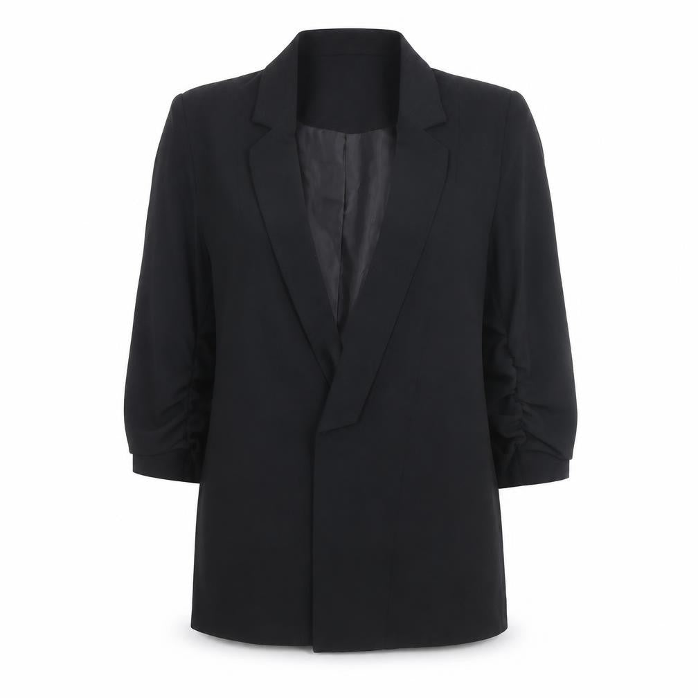 Peacocks Women's Black Size 8 Single-Breasted 3/4 Sleeve Blazer