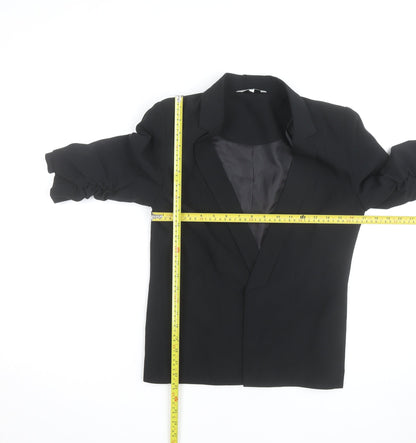 Peacocks Women's Black Size 8 Single-Breasted 3/4 Sleeve Blazer