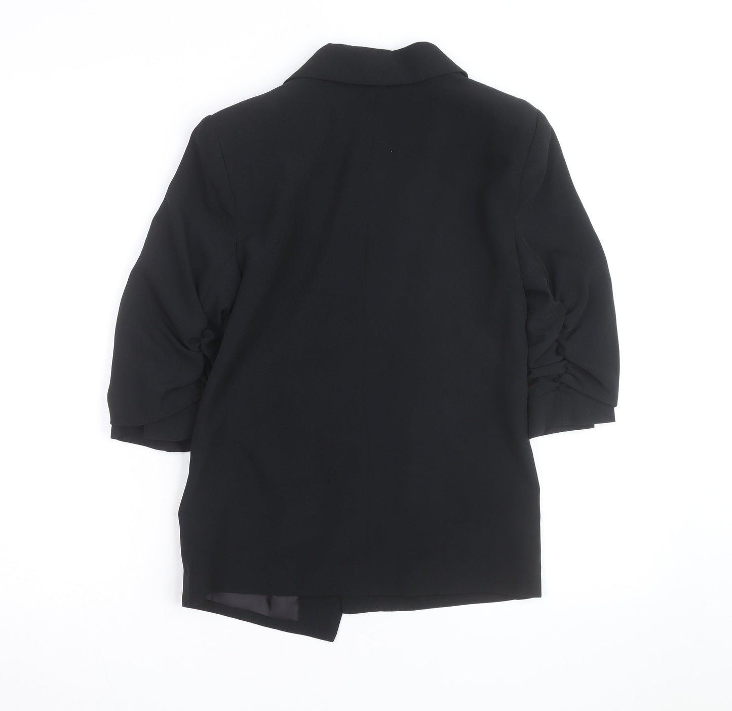 Peacocks Women's Black Size 8 Single-Breasted 3/4 Sleeve Blazer