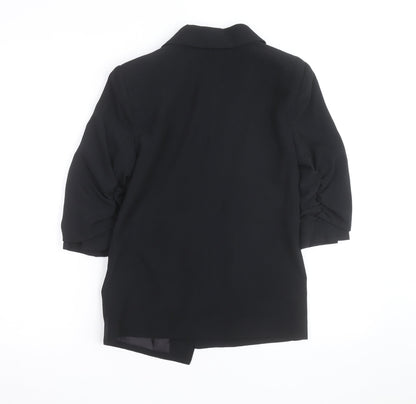 Peacocks Women's Black Size 8 Single-Breasted 3/4 Sleeve Blazer