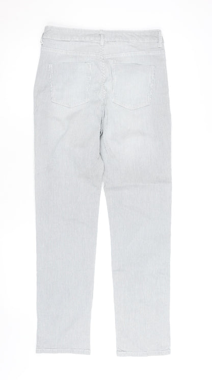 Marks and Spencer Women Blue Striped Chino Trousers Size 10