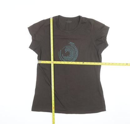 Mountainlife Women Brown Cotton Stretch Graphic T-Shirt Size 14