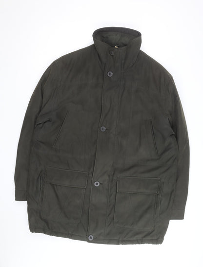 EWM Men’s Green L Parka Coat Cotton Polyester Lined Casual Jacket
