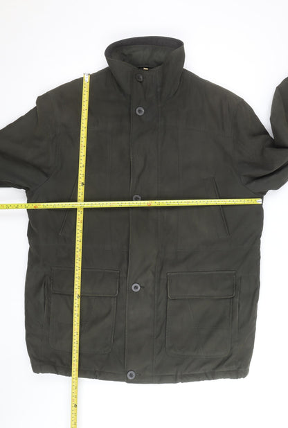 EWM Men’s Green L Parka Coat Cotton Polyester Lined Casual Jacket