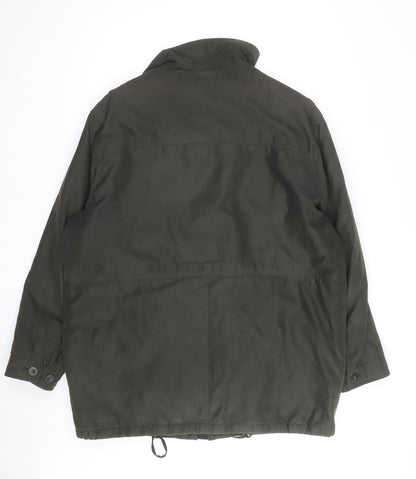 EWM Men’s Green L Parka Coat Cotton Polyester Lined Casual Jacket