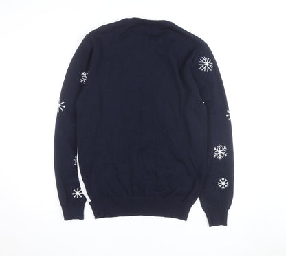 The Simpsons Men's Navy Christmas Jumper Medium Pullover Crew Neck