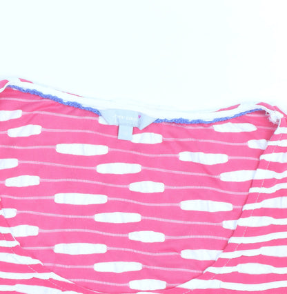 Per Una Women’s Pink Striped Scoop Neck Cotton T-Shirt Size 18