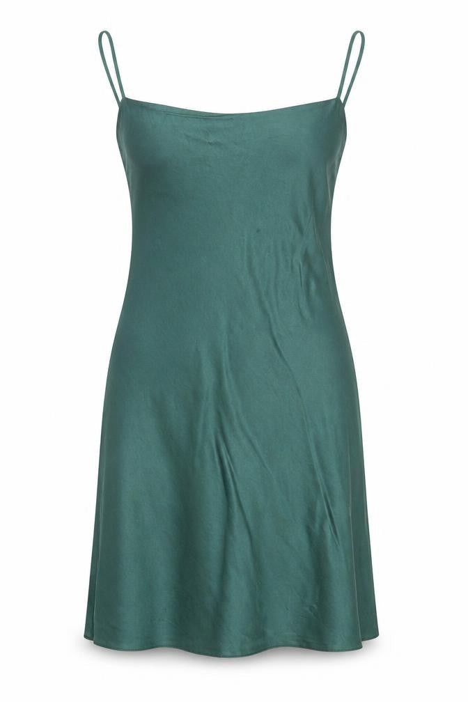 Nasty Gal Women’s Green Satin Slip Dress Size 2 Short Party Style