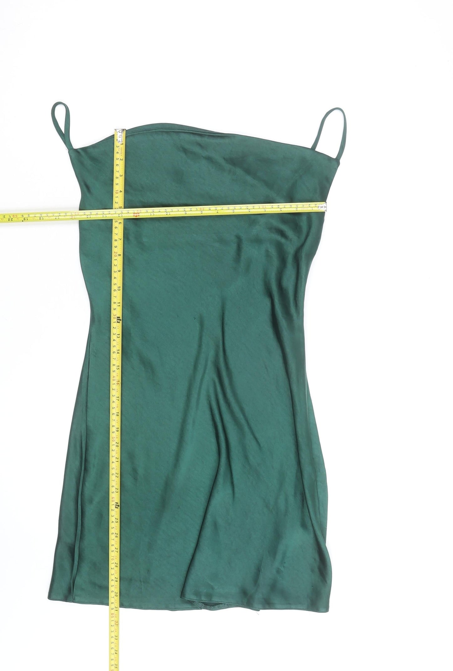 Nasty Gal Women’s Green Satin Slip Dress Size 2 Short Party Style
