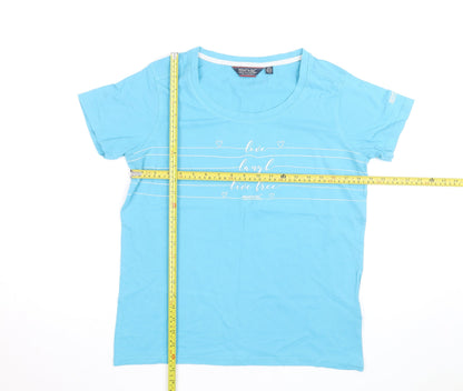 Regatta Women's Blue Cotton Crew Neck T-Shirt Size 12