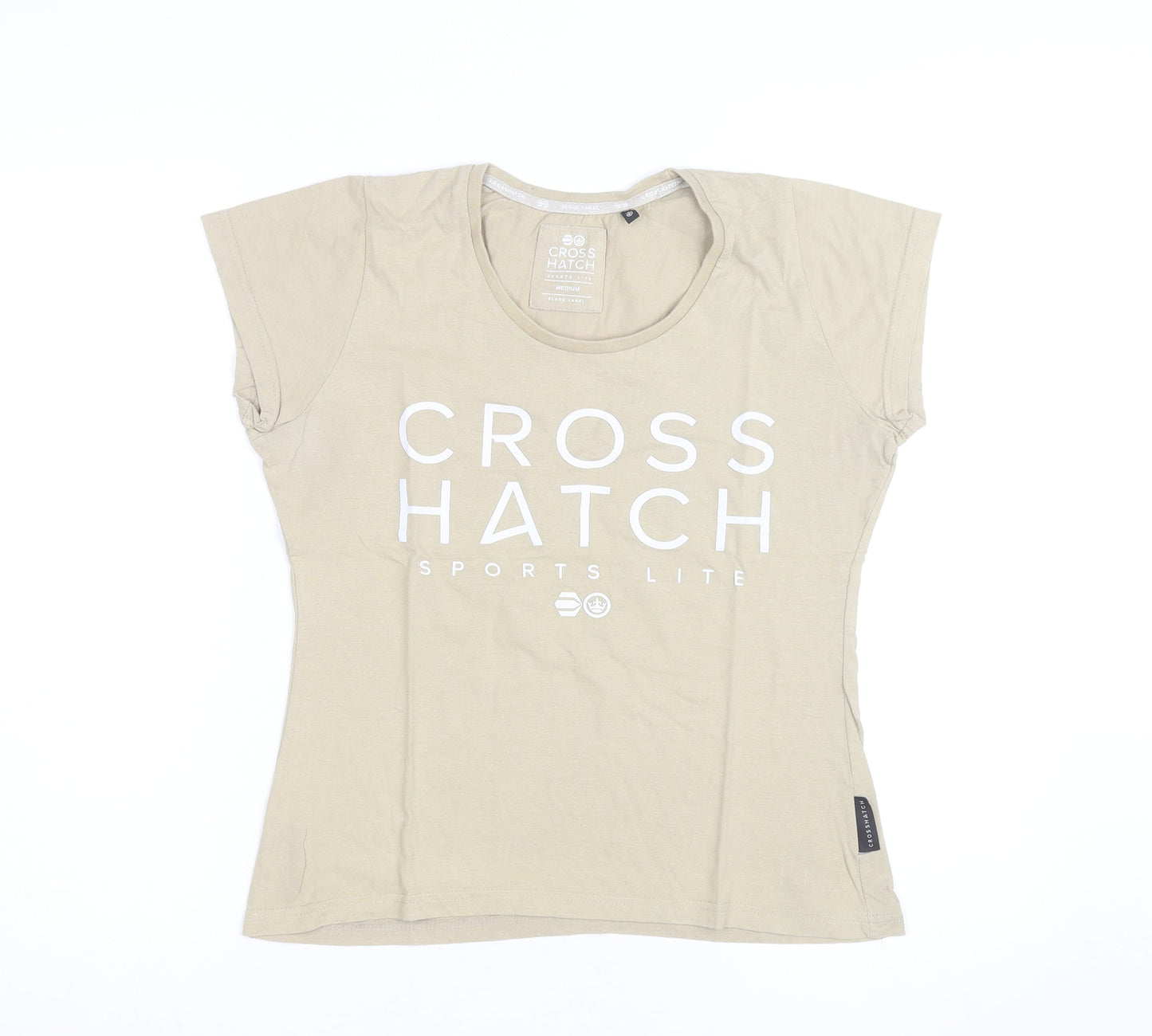 Crosshatch Men's Beige Medium Sports Lite Graphic T-Shirt