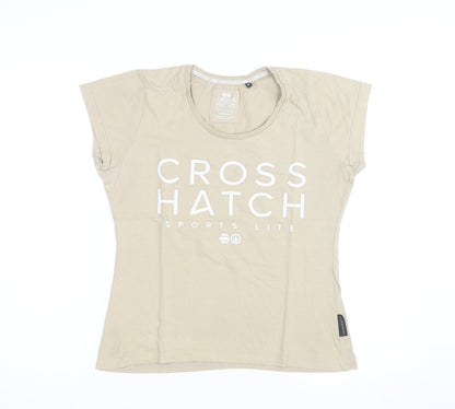 Crosshatch Men's Beige Medium Sports Lite Graphic T-Shirt