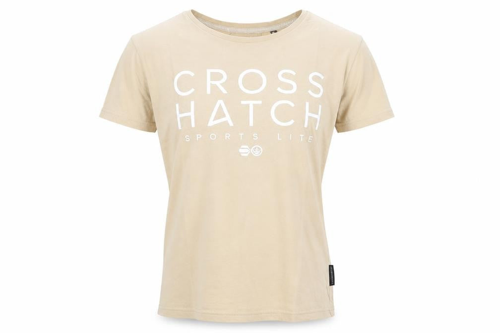 Crosshatch Men's Beige Medium Sports Lite Graphic T-Shirt