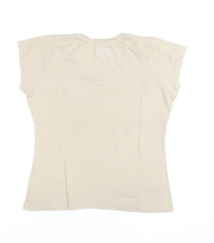 Crosshatch Men's Beige Medium Sports Lite Graphic T-Shirt
