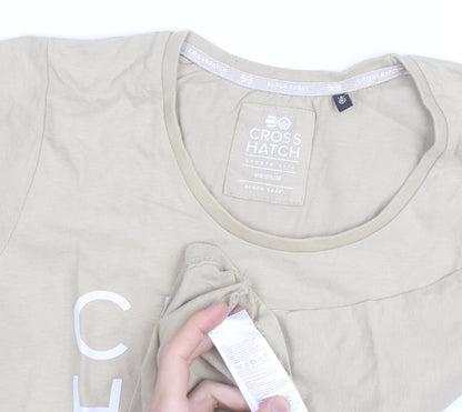 Crosshatch Men's Beige Medium Sports Lite Graphic T-Shirt
