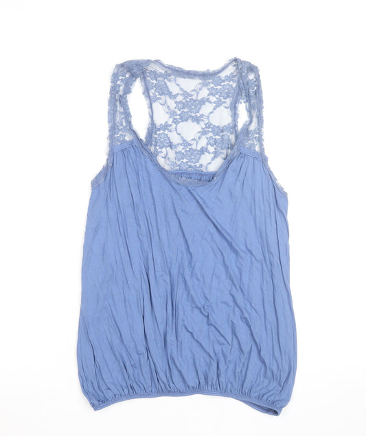New Look Women Blue Lace Back Camisole Tank Top Size 12