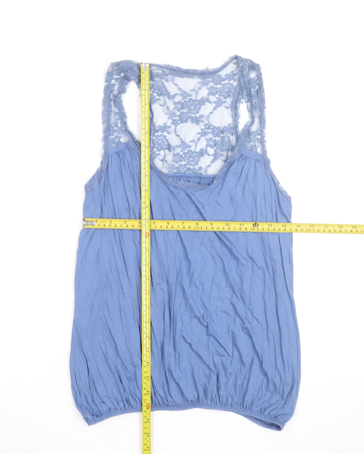 New Look Women Blue Lace Back Camisole Tank Top Size 12