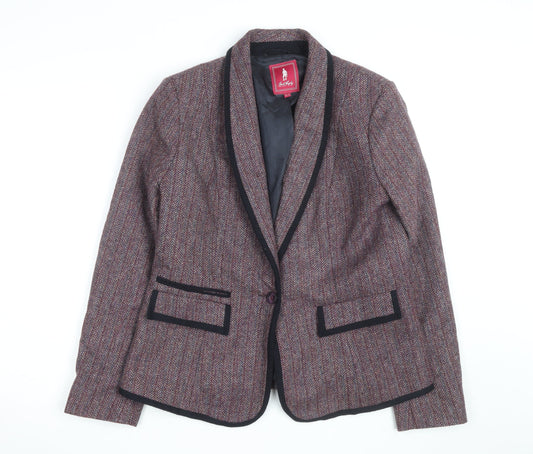 Jack Murphy Womens Brown Tweed Blazer UK 16 Classic Wool Single-Breasted Jacket