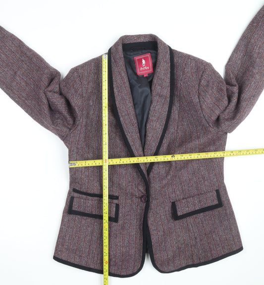 Jack Murphy Womens Brown Tweed Blazer UK 16 Classic Wool Single-Breasted Jacket