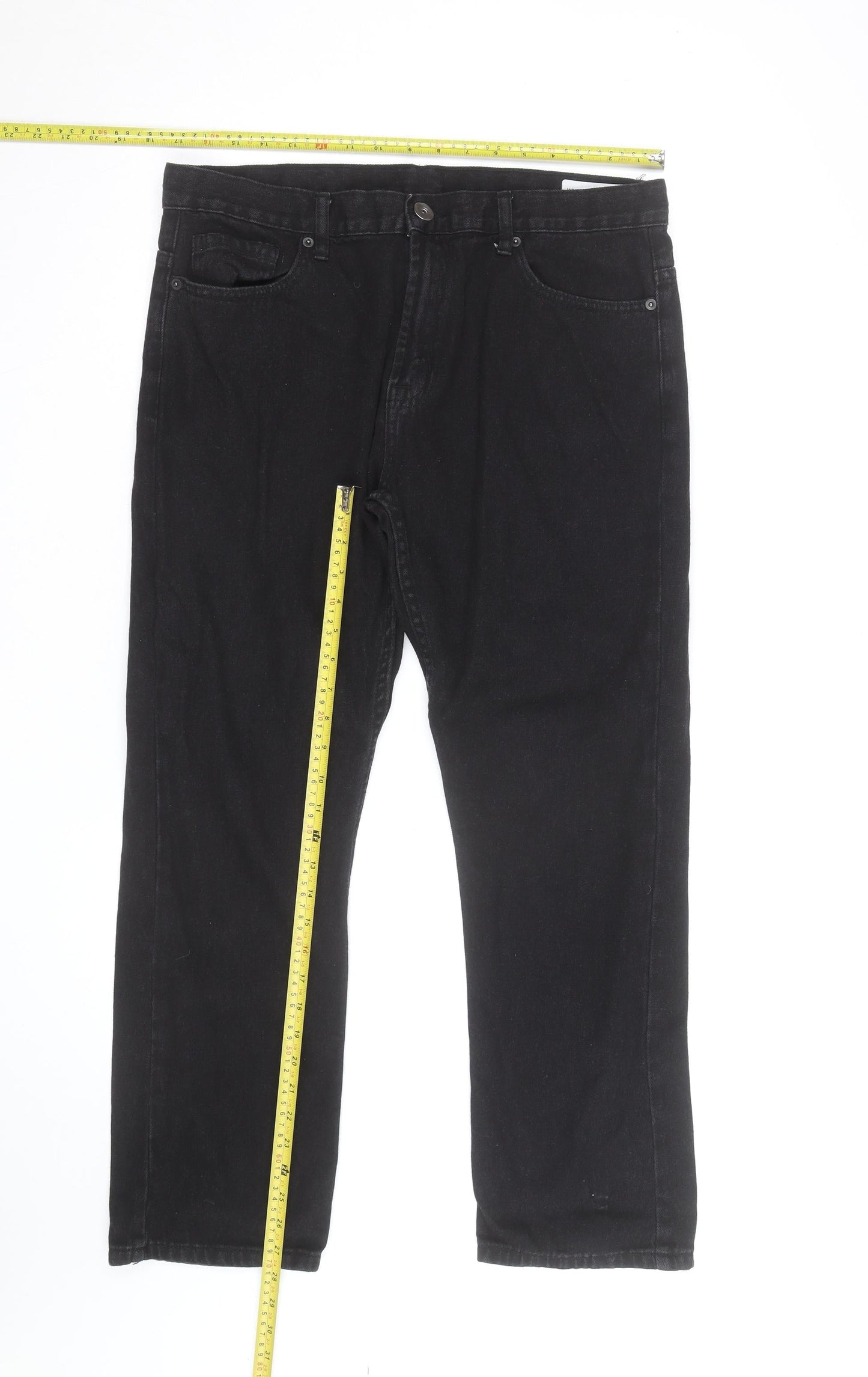 Denim Co. Men's Black Straight Leg Jeans W34 L30 Cotton Blend