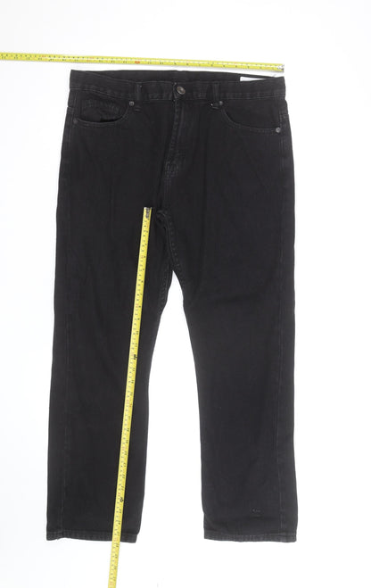 Denim Co. Men's Black Straight Leg Jeans W34 L30 Cotton Blend