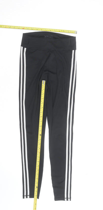 Adidas Women Black Aeroready Leggings M Side Stripe Activewear