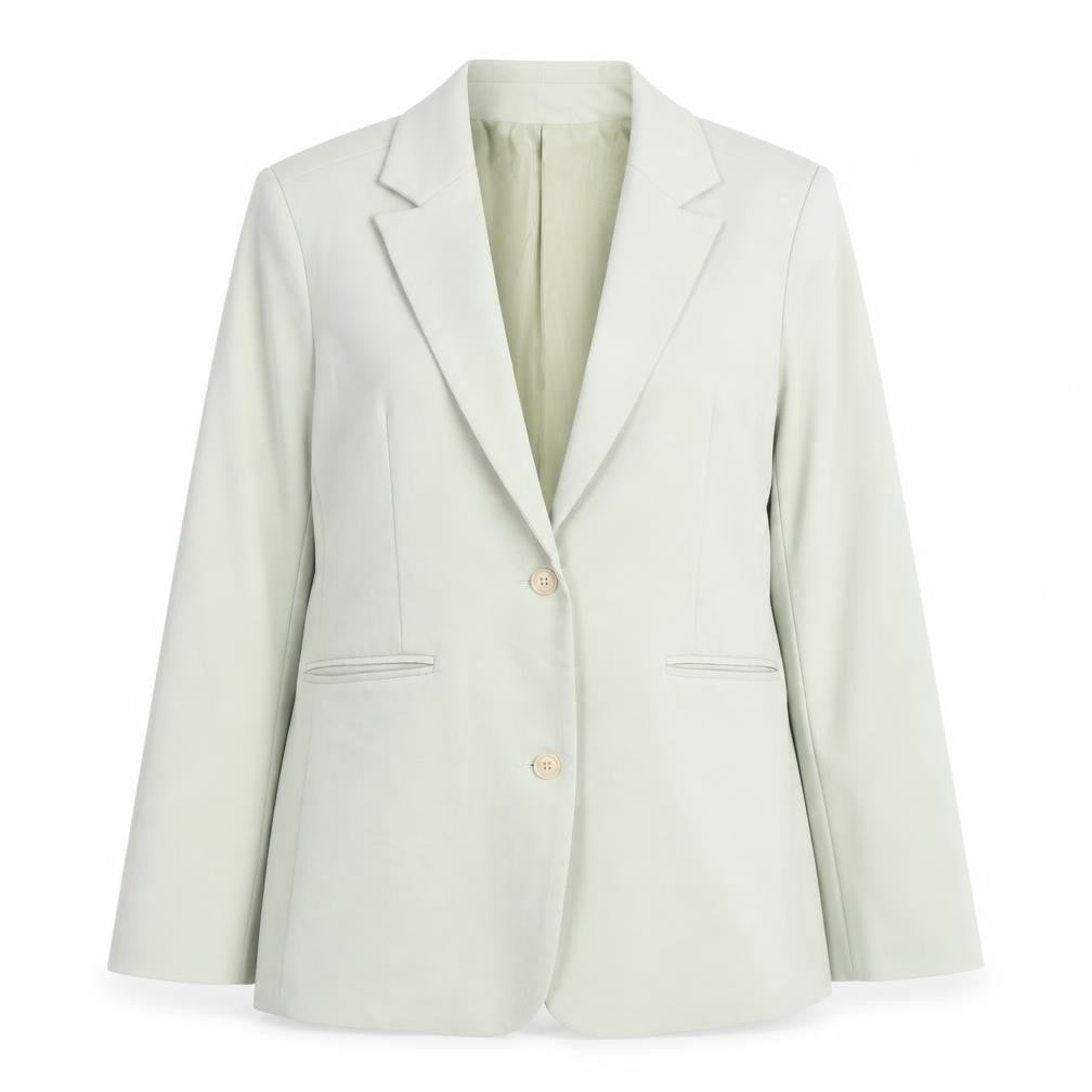 Motel Women's Green Cotton Blend Blazer Jacket Size S