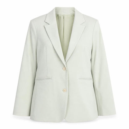 Motel Women's Green Cotton Blend Blazer Jacket Size S