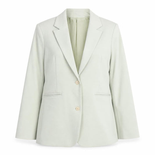 Motel Women's Green Cotton Blend Blazer Jacket Size S