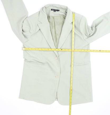 Motel Women's Green Cotton Blend Blazer Jacket Size S