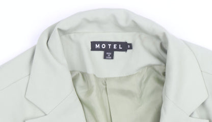 Motel Women's Green Cotton Blend Blazer Jacket Size S