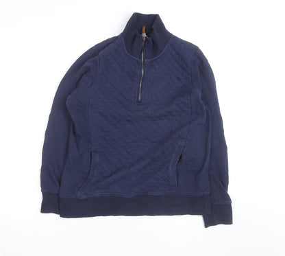 Joules Women's Blue Quilted Half Zip Casual Jacket UK 14