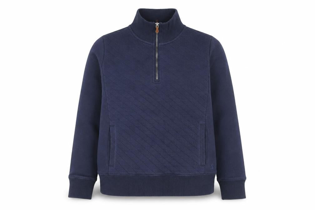 Joules Women's Blue Quilted Half Zip Casual Jacket UK 14