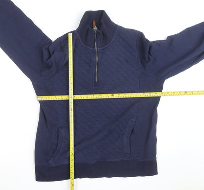 Joules Women's Blue Quilted Half Zip Casual Jacket UK 14