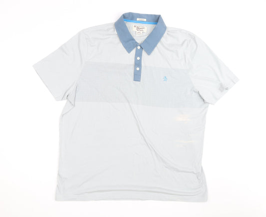 Original Penguin Men's Blue Classic Fit 2XL Cotton Polo Shirt