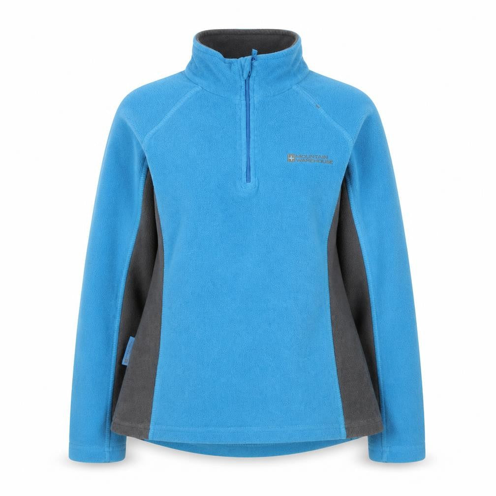 Mountain Warehouse Women Blue Fleece 1/2 Zip Pullover UK 6