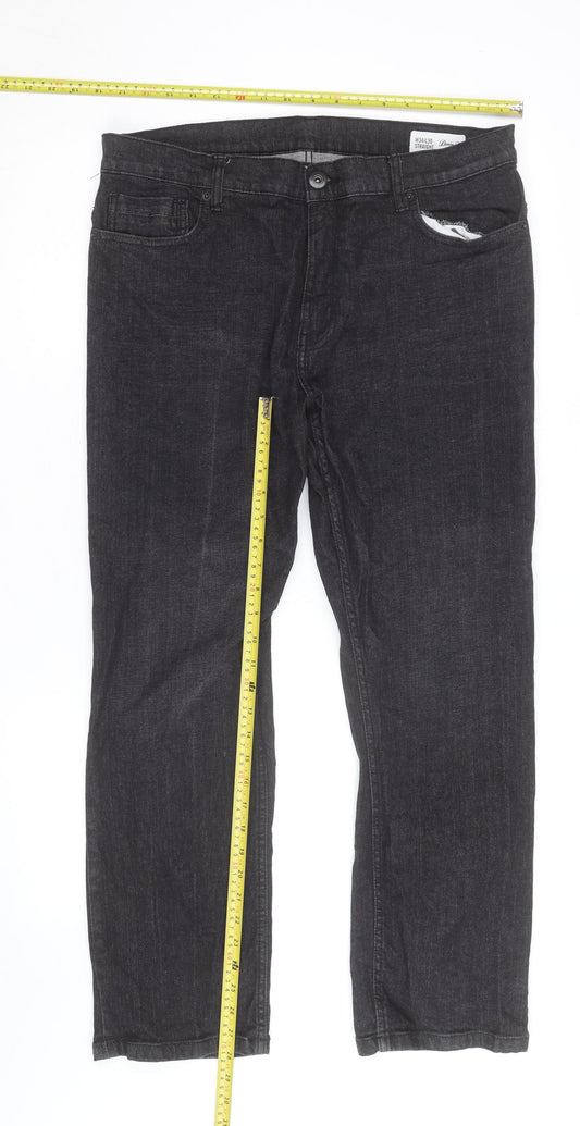 Denim & Co Men's Black Straight Fit Jeans W34 L30