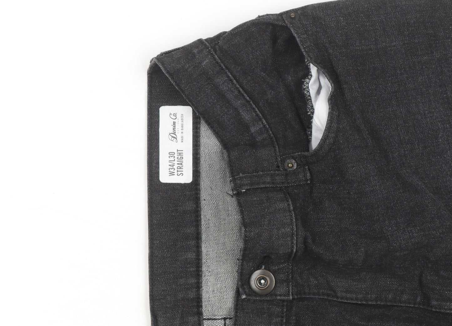 Denim & Co Men's Black Straight Fit Jeans W34 L30
