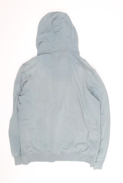 Next Men's Blue Pullover Hoodie M Graphic Print Cotton