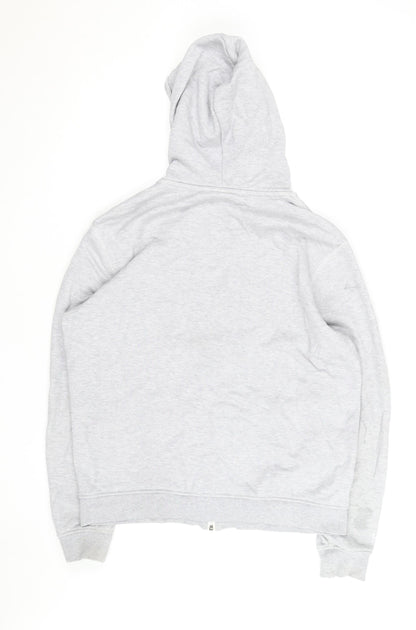Lacoste Men's Grey Full Zip Hoodie Size L Cotton Logo Hooded Sweatshirt