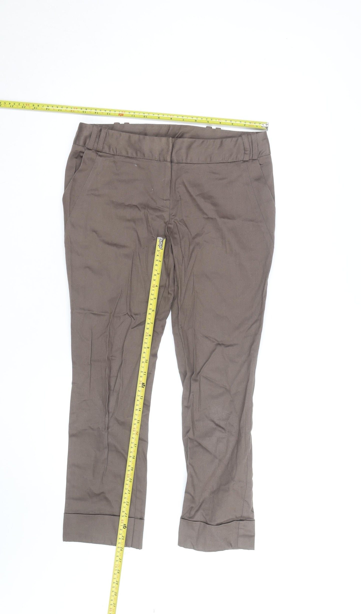 Dorothy Perkins Women’s Brown Chino Trousers Size 10 Straight Leg Workwear